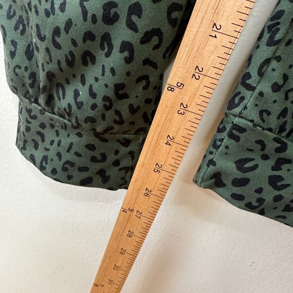 Green and Black Leopard Print Relaxed Fit Draw String Joggers Sweat Pants Medium - Picture 10 of 15